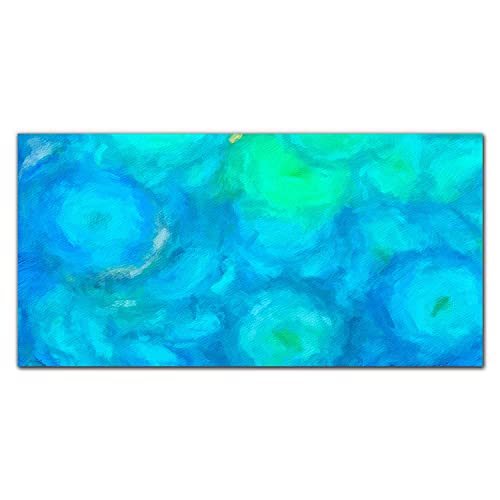 Tableau en verre acrylique 100x50cm avec impression abstraction bleue Coloray