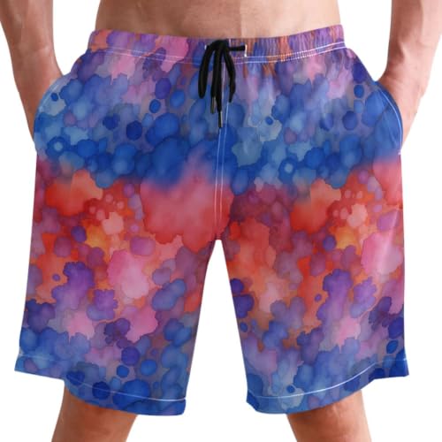 Maillot de bain homme léopard magenta et bleu pour vos vacances tropicales
