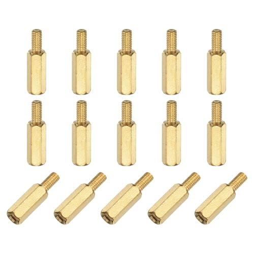 Image of uxcell 15Pcs Male to Female Thread Spacer Screws, M3 x 12mm + 6mm Brass Hex Standoff Screws PCB Motherboard for Drone Quadcopter, Computer and Circuit Board