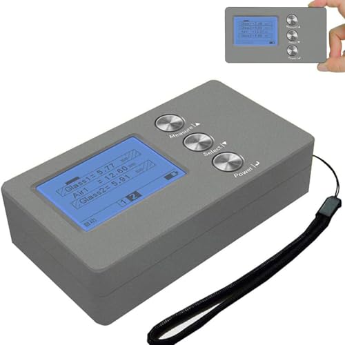 LSBHPPD Medidor De Espesor De Vidrio Aislante,Medidor De Espesor De Vidrio LCD,Precisión: ±0,1 Mm,Rango: Espesor De Vidrio 70 Mm,Capa Intermedia De Aire 45 Mm,Compacto Y Portátil,para Vidrio