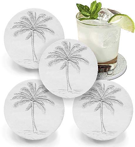 Palm Tree Drink Coasters, Very Absorbent Coasters for Beach House, Nautical Decor, Home