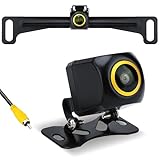 ecocstm Backup Camera, Reverse Camera for Car, AHD 1080P Back Up Cameras, Metal Housing 170 Degree Wide View Angle License Plate Backup Camera, IP68 Waterproof Rear Camera for Truck SUV RV
