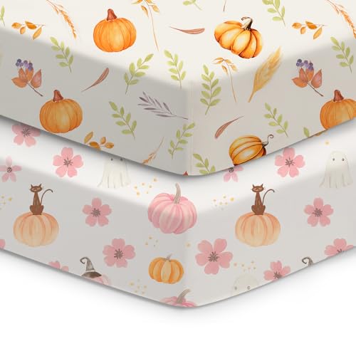 Crib Sheets 2 Pack, Jersey Fitted Sheets, Standard Crib 52x28x9