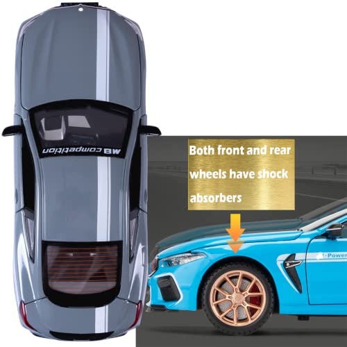 Fesvasdee Diecast Toy Car 1/24 Scale Vehicles Metal Model With Light And Sound Pull Back Cars For Kids Age 3 Year And Up Gray #TOP4