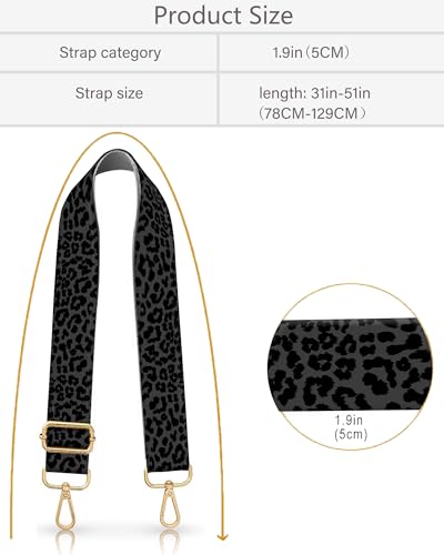 Image of Purse Strap Replacement Crossbody 2 inch Wide Shoulder Strap, Cute Handbag Strap Bag Strap Replacement Belts Adjustable