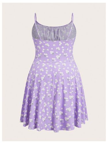 Image of Verdusa Women's Plus Size Floral Summer Dresses Boho Short Sundress Holiday Cami Flowy Dress