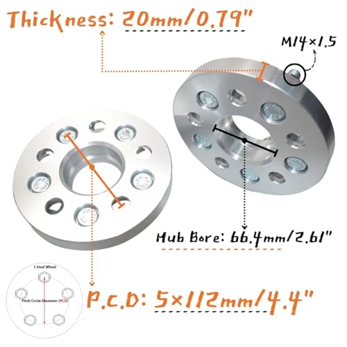 Spacer de roue Benz usinage de précision pour Classe C E CLA 5x112 - 5