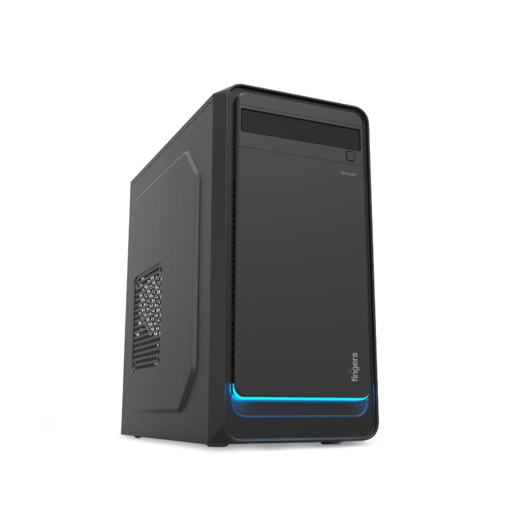 See full amazon price history chart for FINGERS Spotlight Micro-ATX PC Cabinet with Rich Blue Ray LEDs (8 cm Fan & SMPS Bundled, Well-Ventilated Side Panel, USB 3.0 + USB 2.0 + HD Audio + Mic in Ports) – Rich Black FINGERS Spotlight Micro-ATX PC Cabinet with Rich Blue Ray LEDs (8 cm Fan & SMPS Bundled, Well-Ventilated Side Panel, USB 3.0 + USB 2.0 + HD Audio + Mic in Ports) – Rich Black (B0C8PP116V) Amazon Price History, Amazon Price Tracker
