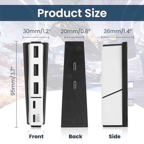 Raryars Hub USB para PS5 Slim e PS5 Pro Extensor de porta USB de expansão de alta velocidade, adapta