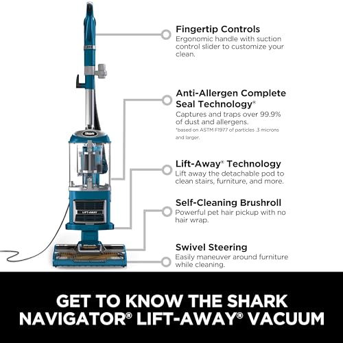 Shark Navigator Lift-Away Vacuum, Self-Cleaning, HEPA, Teal, ZU503AMZ - image 8