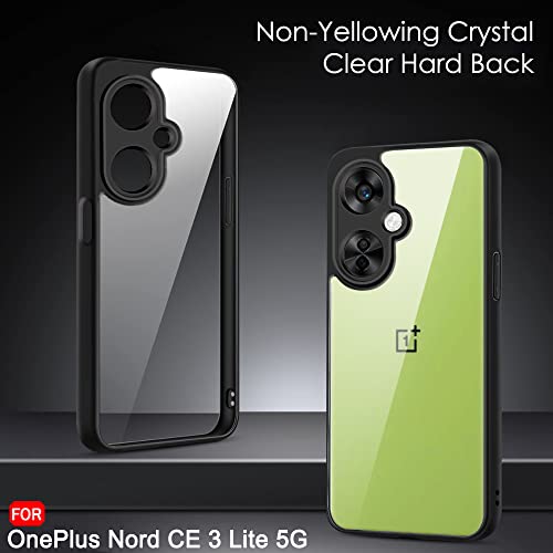 Image of TheGiftKart Ultra-Hybrid Crystal Clear Back Cover Case for OnePlus Nord CE 3 Lite 5G | Shockproof Design | Total Camera Protection | Transparent Back (PC & TPU | Black Bumper)