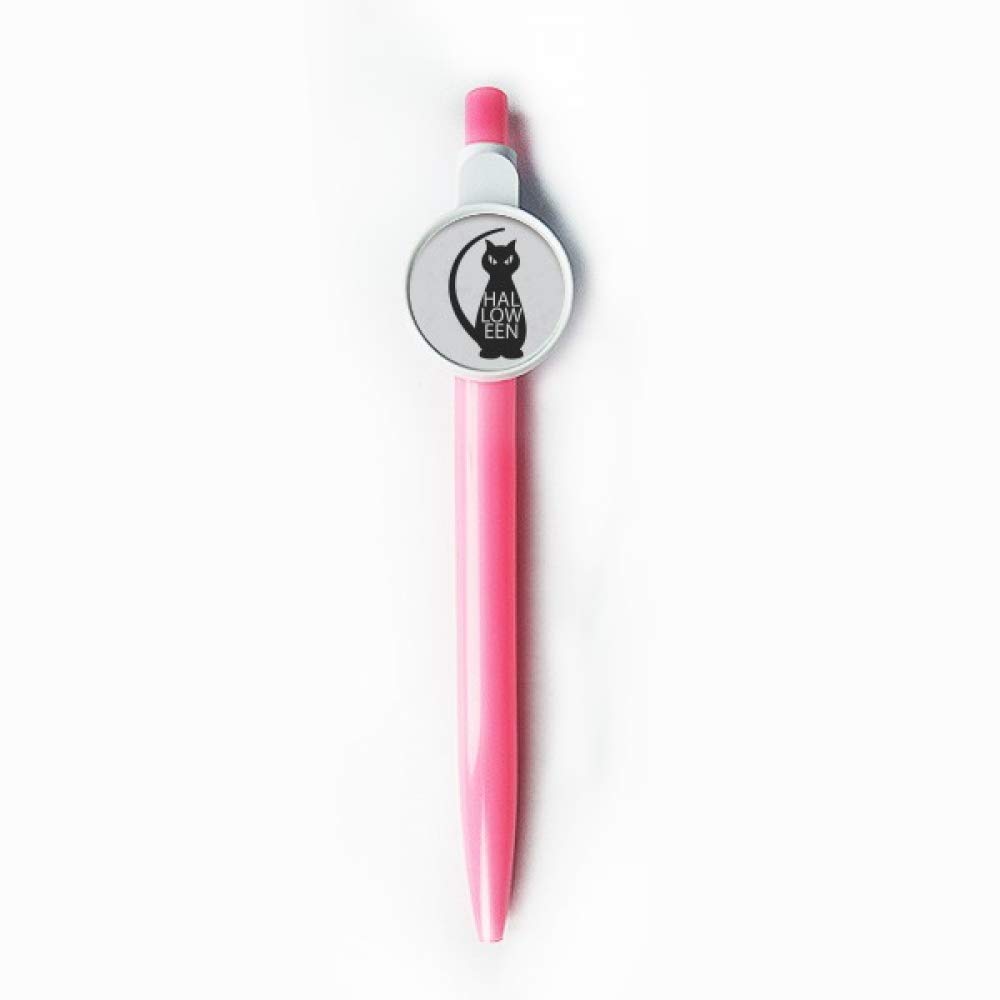 Stylo à bille rétractable chat noir pour écrire sans taches ni bavures