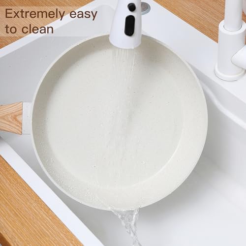 Image of Ceramic Cookware Sets 15PCS Pots and Pans Set Non Stick (white15) | Fashion House Warming Gift Easy Clean Suitable For Beginners