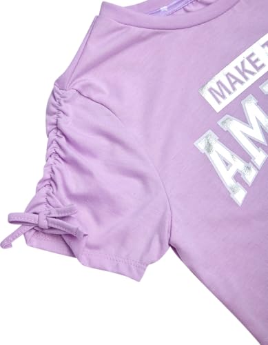 Image of RBX Girls Athletic Skort Set - 2 Piece Workout Outfit with Performance Graphic Tee & Athletic Skort for Girls