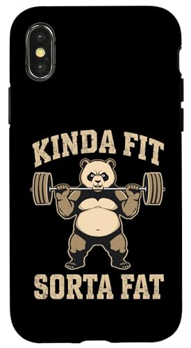 Kinda Fit Sorta Fat Funny Panda W tBbglX EGCgteBO X}zP[X iPhone X/XS p