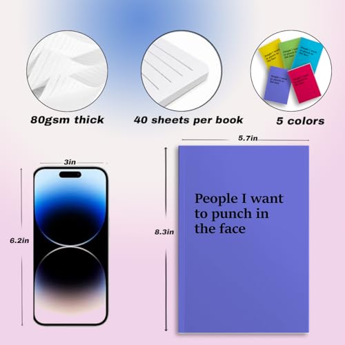 Image of GHUSDFM 5 PCS Notebook Journal, Notebooks for Work, Note Taking Writing Funny Office Accessories Gag Gifts for Boss Coworker Teacher Leader Retirement Graduation Friendship 5.7 x 8.3 Inches 40 Sheets