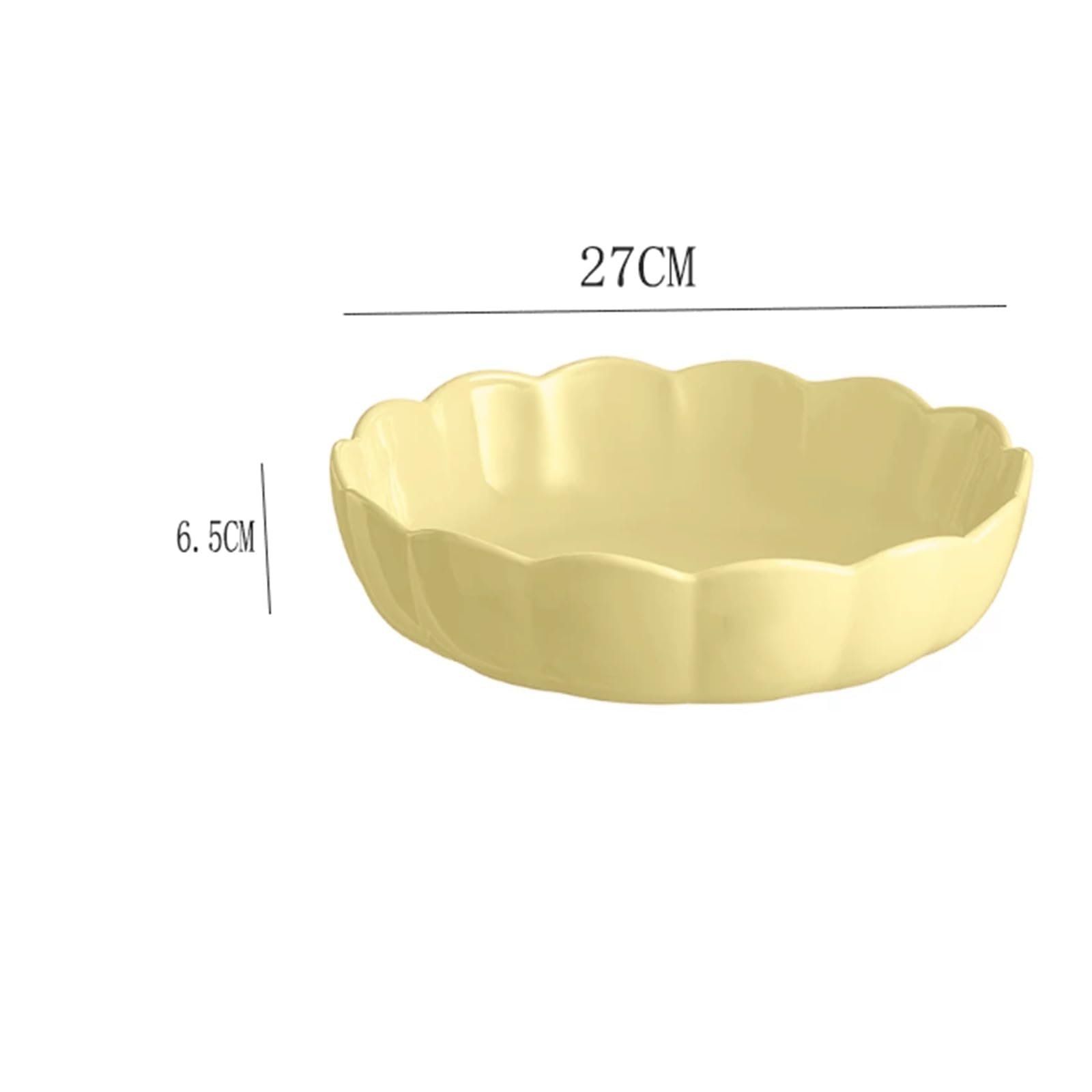 Plat Four Plat de Cuisson Rond en céramique avec pétales ondulés Plat Gratin(Blanc)