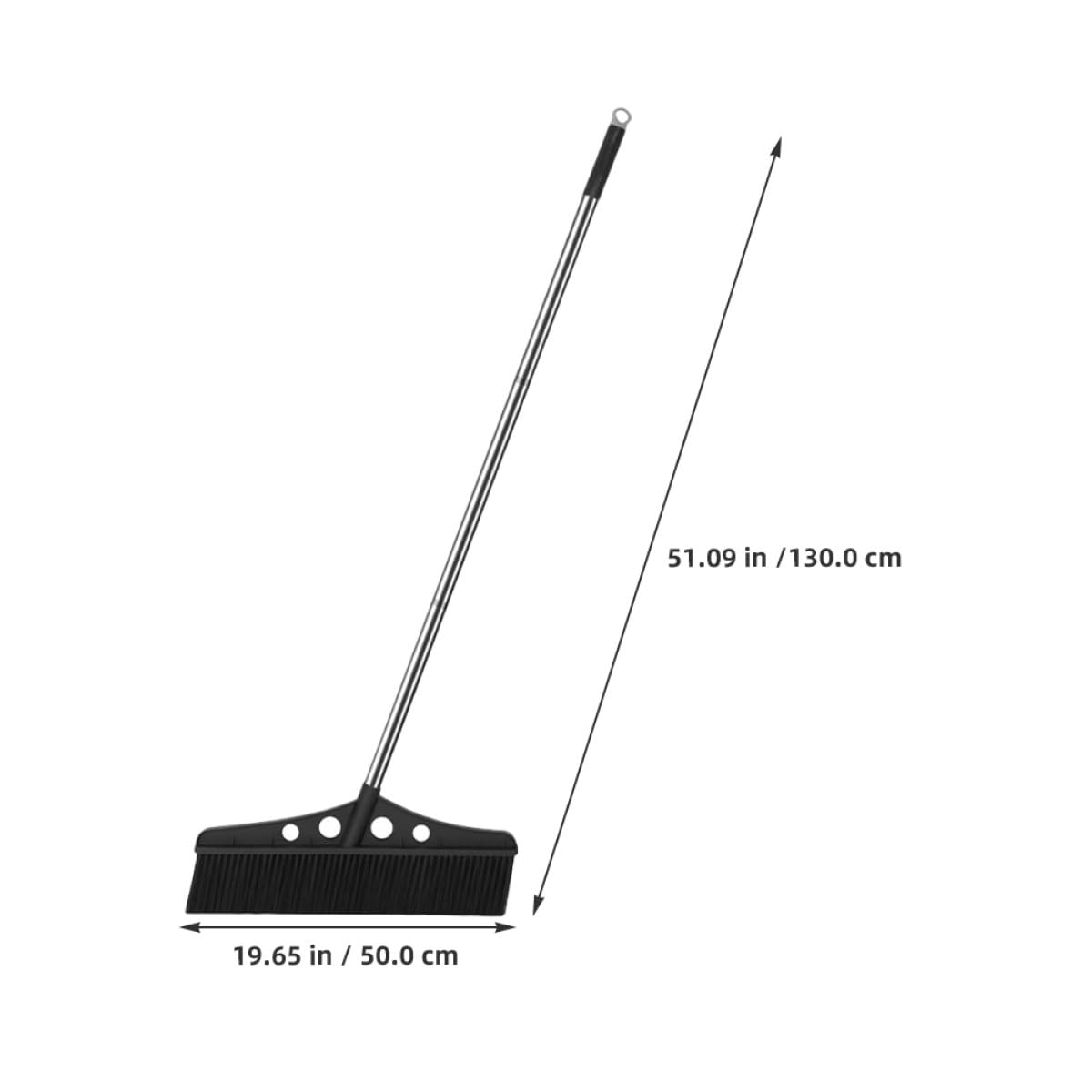 BESTYASH Scopa da Giardino Staccabile per Esterni con Manico Ergonomico e Setole in Nylon, Scopa Nera in Acciaio Inossidabile per Vialetti e Balconi