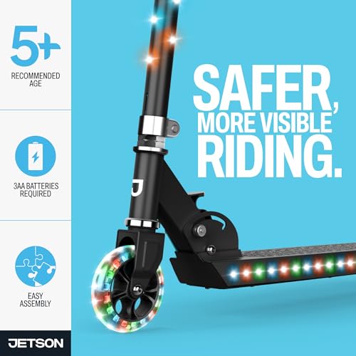 Jetson Jupiter Kids 2-Wheel Light-Up Kick Scooter, LED Lights on Handlebar, Stem, Wheels & Deck, Adjustable Handlebar, Rear Brake, Easy-Folding Mechanism, Ages 5+ #5