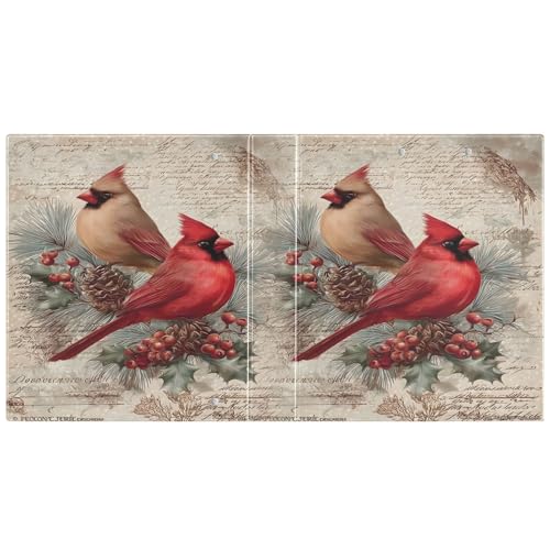 Image of 3 Ring Binder Cardinals Bird Pine Cone Christmas 1.5 inch Binders Three Ring Binders with Clipboard Fit 8.5'' x 11'' Paper 3 Interior PVC Clear Pockets for Office Supplies
