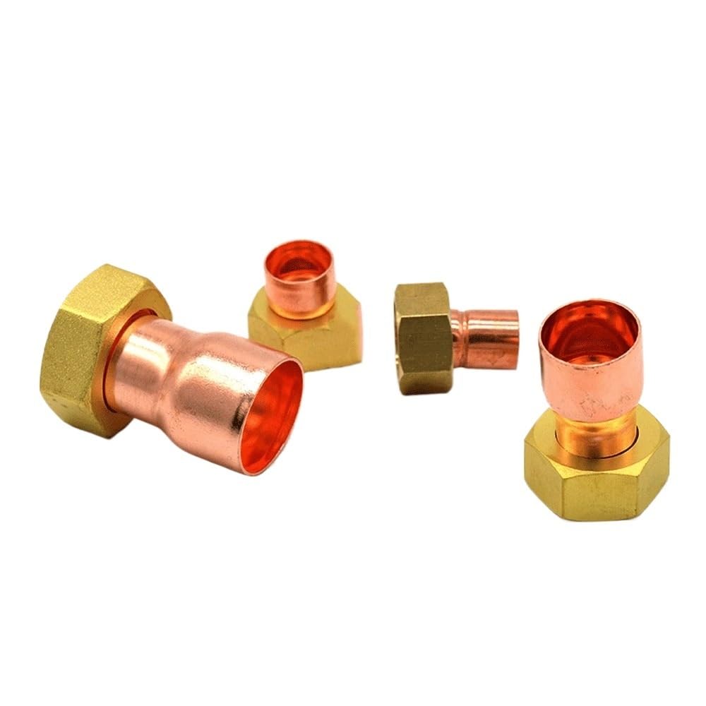 PAKMEZ 28mm Welding Copper Tube To Female BSPP 1-1/2" Thread Hex Bushing Pipe Fitting Thickening