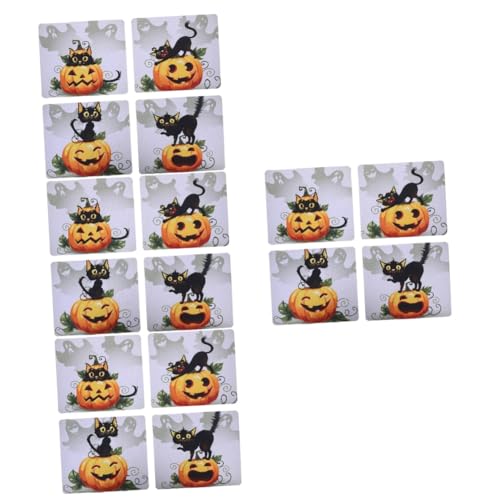 Tapis de souris Halloween antidérapant en caoutchouc motif citrouille chat