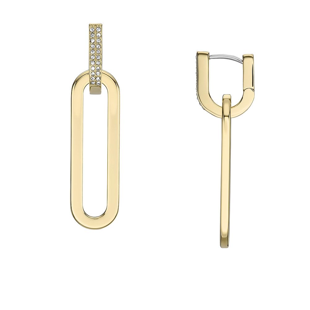 Fossil Women's Gold tone stainless Steel with hoop closure Earrings