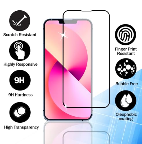 Image of RKINC Tempered Glass for iPhone 13 Pro Max and iPhone 14 Plus (6.7 Inch) Military Grade Gorilla Screen Guard Protector | With Installation Kit | Edge to Edge Coverage | Black