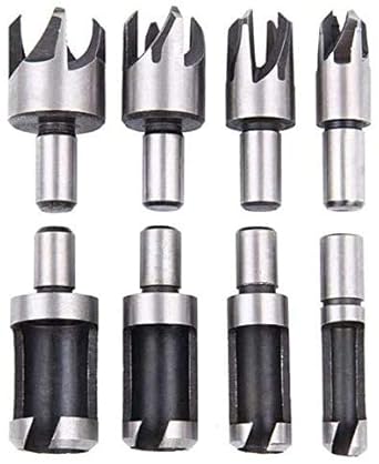 8PCS High Carbon Steel Drill Wood Plug Tenon Drill Bit Cutter 6mm/ 10mm/ 13mm/ 16mm Woodworking Tool Set