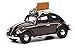 Schuco 452017000 VW Käfer mit Dachgepäckträger und Gepäck, Modellauto, 1:64, dunkelrot, Schwarz