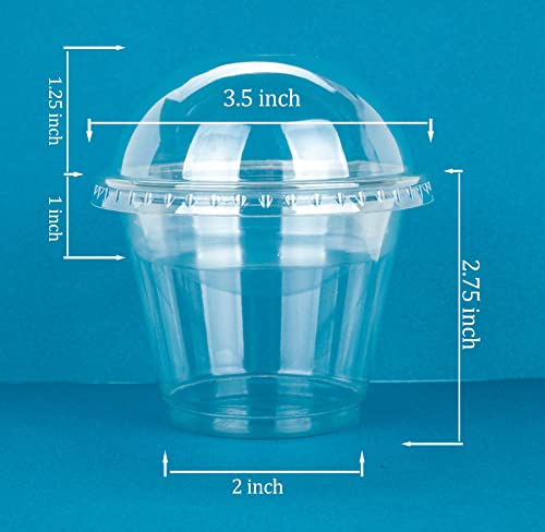 Image of Golden Apple Cup series, 9oz-50sets Clear Plastic cups+2oz insert with Dome lids no hole, BPA Free