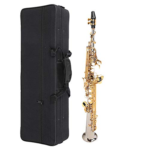 Saxofone de latão leve de alta sensibilidade, Sax reto durável, para prática de jogar