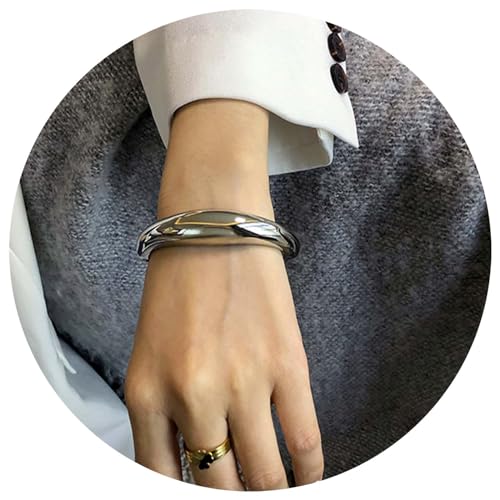 Gold Plated Chunky Bracelets for Women-Gold Open Bangle Cuff Waterproof Birthday Mother's Day Valuntine's Day Christmas Gifts3