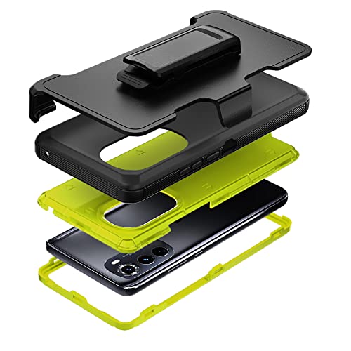 NIUBITY Compatible with Motorola Edge (2022) Case, with Belt Clip Holster Heavy Duty Rugged