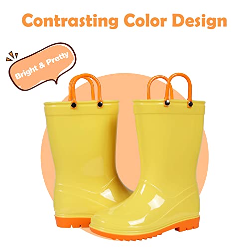 Colorxy Kids Rain Boots for Boys Girls Waterproof Toddler Rain Boots with Easy-On Handles2