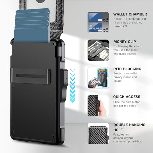 Image of umoven Wallet for Men - with Money Clip Slim Leather Slots Credit Card Holder RFID Blocking Bifold Minimalist Wallet