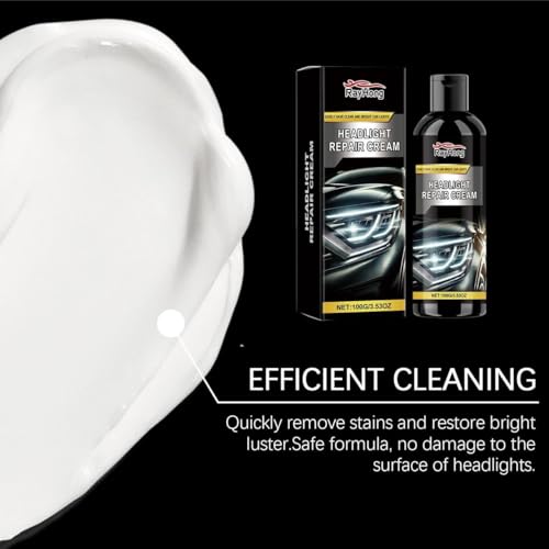 Image of Car Headlight Restoration Kit - Clears Scratches, Dirt & Oxidation for Crystal Clear Headlights, Easy to Apply, Long-Lasting Shine,100ml Cleaner with Sponge & Cloth