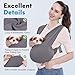 Supet Dog Sling Carrier for Small Pets, Hands Free Cat Sling, Reducing Back Neck Pain Anti-Anxiety Puppy Front, Adjustable Soft Dog Carrying (Grey, Regular)