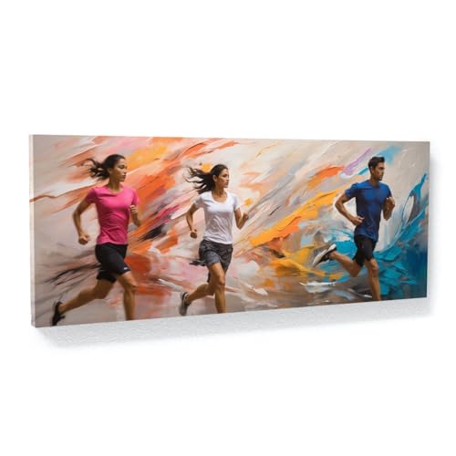 Sense Canvas Running Swift Strokes Symphony 97 Canvas Art - Home Decor Wall Art Print Poster Painting Medium 30x12 / 0.75"