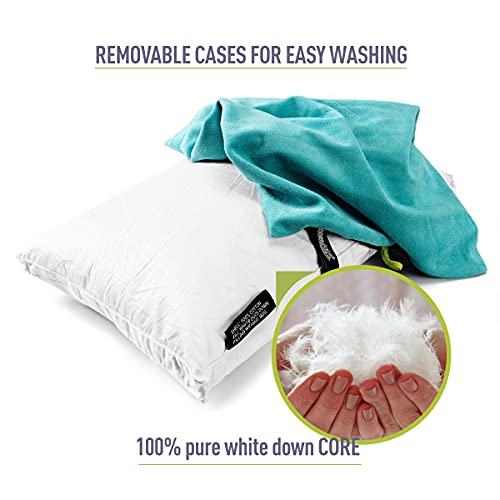 Zooobelives Down Filled Pillows For Camping/Travel, Washable Soft Cover, Camp Pillow For Neck & Lumbar Support On-The-Go, Ultralight & Compressible For Hiking Backpacking - Alplives2046 #TOP2