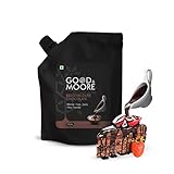 GOOD&MOORE Belgian Dark Chocolate Sauce | With Real Belgian Dark Chocolate | For Toppings, Fillings, Flavoring, Cookies, Cakes and More | 200ml