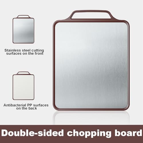 Planche à découper en acier inoxydable double face réversible premium 40x30 - 4