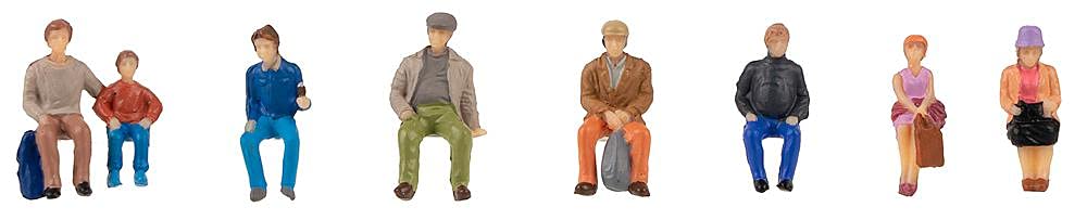 Faller 151619 HO Scale Seated Travelers Set 1 pkg(8)