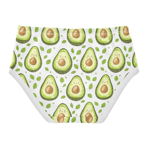ZZKKO Cartoon Avocado Girls Underwear Toddler Panties for Girls Comfort Brief Size 2T-8Y2