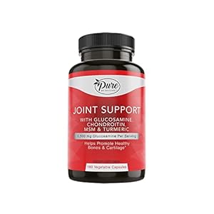 Pure By Nature Joint Support, Glucosamine with Chondroitin Turmeric MSM Boswellia Supplement, 180 Capsules