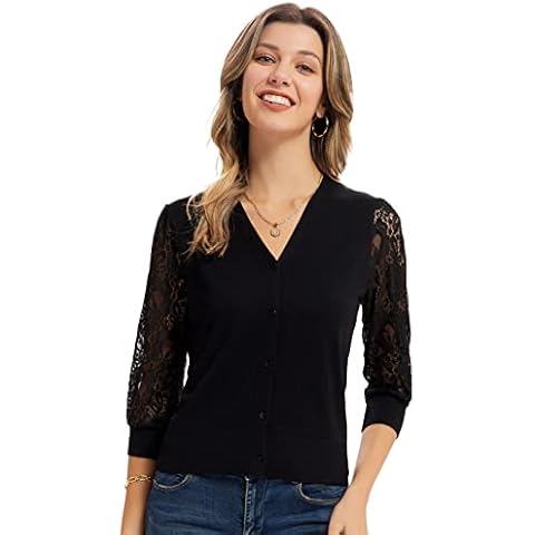 Chaqueta de encaje transparente cómoda y casual para mujer Cover