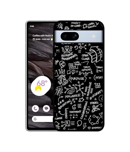 Image of Formulas Design Premium 2D Printed Metal Back Case Cover for Google Pixel 7A 5G, Black