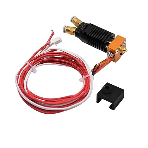 24V 2 in 1 Out Dual Color Hotend Extruder Brass Nozzle 0.4mm Print Head w/Silicone Sock Heater Thermistor Compatible with Ender 3 V2 /Ender 3 Pro Ender 5 / Pro/Plus /CR10S /CR10 S4 S5 3D Printer