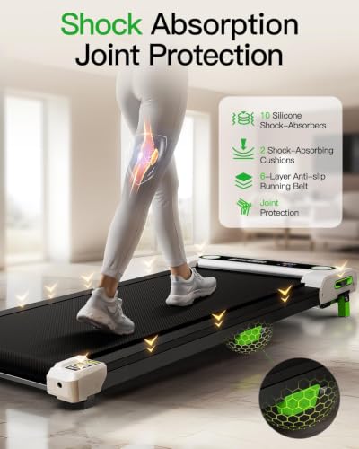 AKLUER Incline Under Desk Treadmill - 2.5HP Home Walking Pad, Compact Fitness Equipment with Remote Control & LED Display, White - image 7
