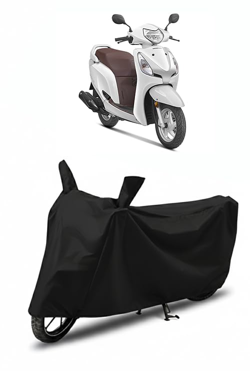 Image of DRAKOWISH Water Resistant Scooty Cover for Honda Aviator | All Weather Protection from Rain, Dust, UV Rays & Scratches with Mirror Pockets & Buckle Belt | Aviator Scooty Cover